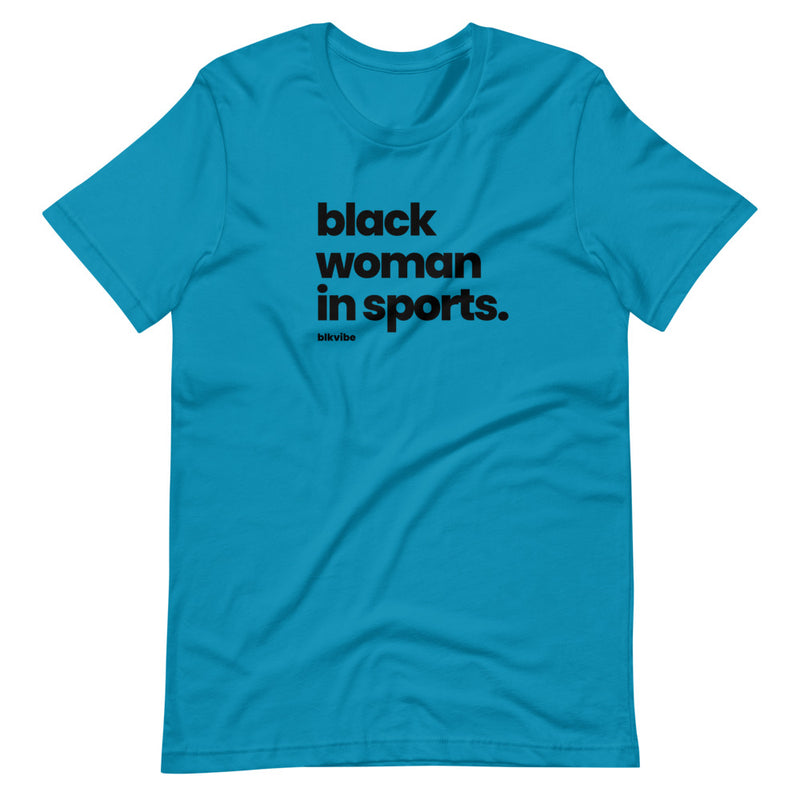 BLACK WOMAN IN SPORTS | BLKVIBE | Short-sleeve unisex t-shirt